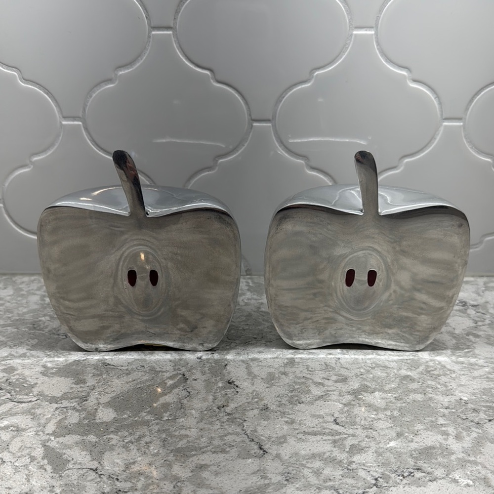 Silver Apple Bookends - Picture 2 of 6